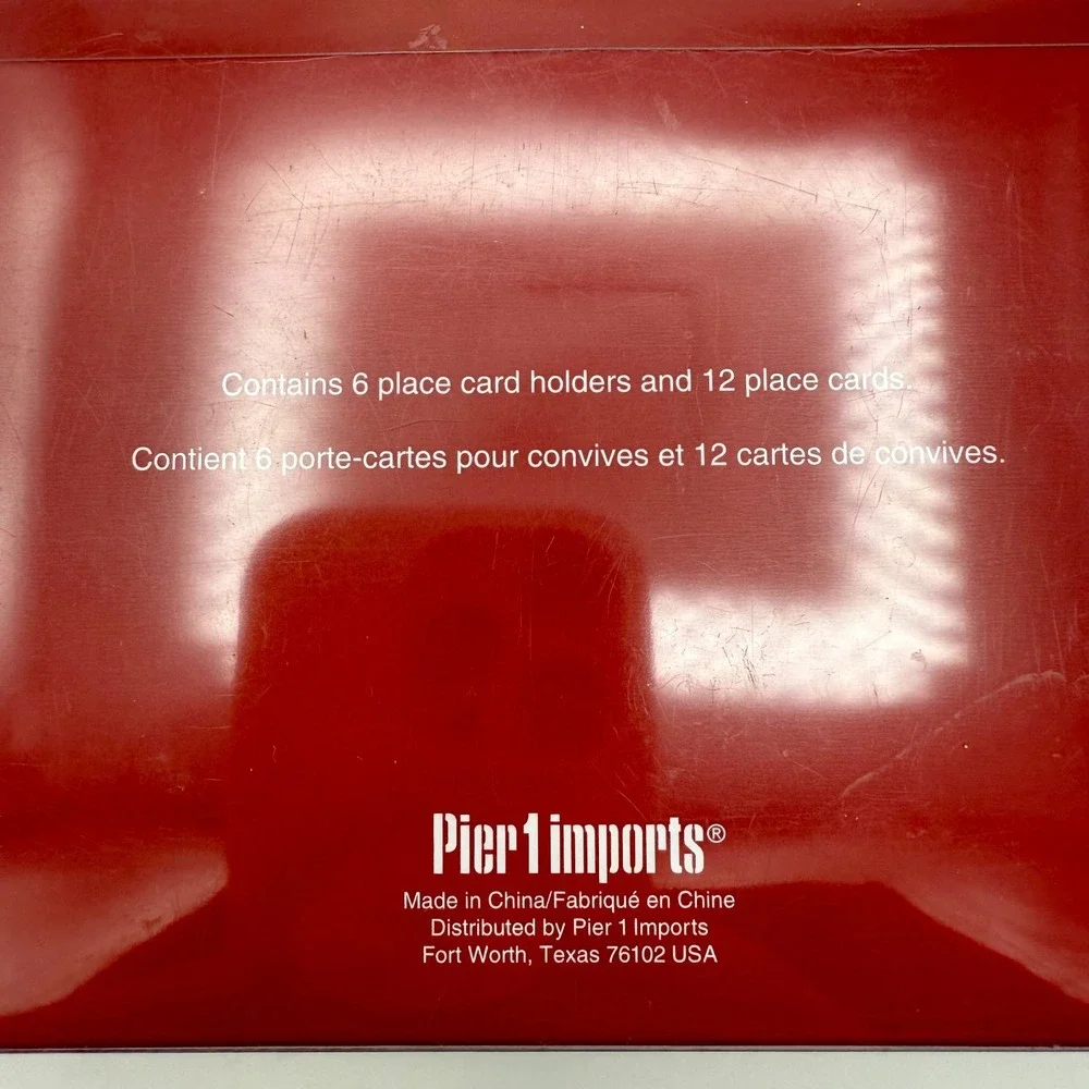 Pier 1 Imports Ornament Place Card Holders Set of 6 w/12 Cards Holiday Christmas